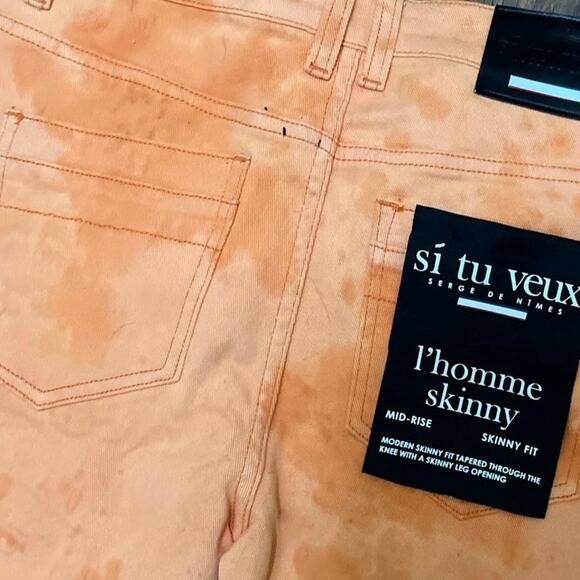 Si Tu Veux Brutini Cargo Jeans Tangerine Men’s Size 32 - Picture 7 of 8